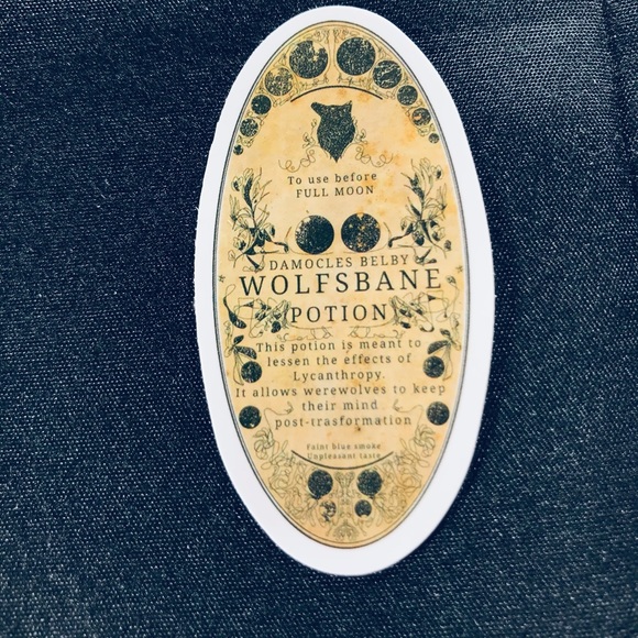 WolfsBane Witchy Sorceress Supreme Potion B0ttle Label Sticker - Picture 4 of 8